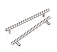 PinLin 10 Pack Kitchen Door Handles 128mm Hole Centre Brushed Nickel Cabinet Handles Stainless Steel Cupboard T Bar Handle (Screws Included)