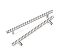 PinLin 10 Pack Kitchen Door Handles 160mm Hole Centre Brushed Nickel Cabinet Handles Stainless Steel Cupboard T Bar Handle (Screws Included)