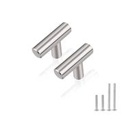 PinLin 15 Pack Cabinet Knobs Brushed Nickel Cabinet Pulls Stainless Steel Dresser Drawer Knobs T Bar Silver