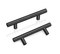 PinLin 15 Pack Cupboard Door Handles 76mm Hole Spacing Black Kitchen Cabinet Pulls Stainless Steel Bar Handle