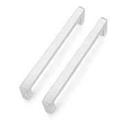 PinLin 15 Pack Kitchen Cabinet Door Handles Stainless Steel Bedroom Drawer Cupboard Pulls Hole Centre 160mm Width 12mm Brushed Steel Square T Bar Handle