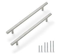 PinLin 15 Pack Kitchen Door Handles 192mm Hole Centre Brushed Nickel Cabinet Handles Stainless Steel Cupboard T Bar Handle