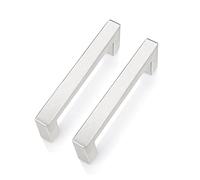 PinLin 20 Pack Cabinet Pulls Brushed Steel 96mm Hole Center Handles - Bedroom Drawer T Bar Square Furniture Hardware for Cupboard, Wardrobe Doors