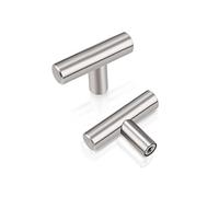 PinLin 25 Pack Cabinet Handles 50mm Overall Length Brushed Nickle Cabinet Pulls Stainless Steel Kitchen Door Handles Single Hole T Bar Drawer Pulls