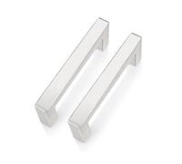 PinLin 25 Pack Kitchen Cabinet Door Handles Stainless Steel Bedroom Drawer Cupboard Pulls Hole Centre 90mm Width 12mm Brushed Steel Square T Bar Handle