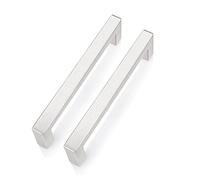 PinLin 30 Pack Kitchen Cabinet Door Handles Stainless Steel Bedroom Drawer Cupboard Pulls Hole Centre 128mm Width 12mm Brushed Steel Square T Bar Handle