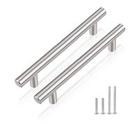 PinLin 30 Pack Kitchen Door Handles 96mm Hole Centre Brushed Nickel Cabinet Handles Stainless Steel Cupboard T Bar Handle