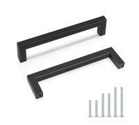 PinLin 30 Pack Stainless Steel Drawer Handles Matte Black Wardrobe Handles 128mm Hole Centre,T Bar Wardrobe Drawer Handles Modern Style
