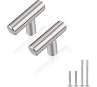 PinLin 5 Pack Cabinet Knobs - Brushed Nickel Kitchen Door Single Hole Stainless Steel Dresser Drawer