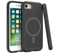 PinLiSheng Magnetic for iPhone se Case, Compatible with MagSafe,[Military Grade Drop Protection] with Air Bumpers Full-Body Protective Shockproof Phone Case (Black, iPhone se2 se3/iPhone 8/7)