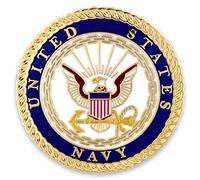 PinMart Officially Licensed U.S. Navy Lapel Pin - United States Navy Military Emblem Pin - Gold or Nickel Plated Enamel Brooch with Secure Clutch Back, 1 Piece, Metal, no gemstone