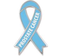 PinMart Prostate Cancer Light Blue Awareness Ribbon Enamel Lapel Pin, 1, Metal, no gemstone