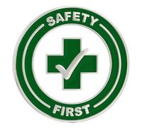 PinMart Safety First Enamel Lapel Pin - Cool Pins for Backpacks, Bags, Hats, Lanyards & Jackets - Safety Awareness Badge for Work, School, Events, or Collectors