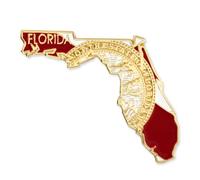 PinMart State Shape Flag Lapel Pin, 1 Piece, Metal, no gemstone