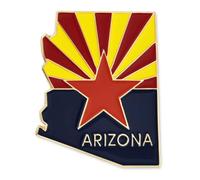 PinMart State Shape Flag Lapel Pin, 1 Piece, Metal, no gemstone