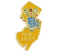 PinMart State Shape Flag Lapel Pin, 1 Piece, Metal, no gemstone
