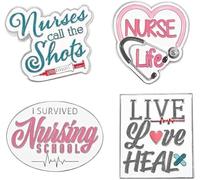 PinMart's Nurse Appreciation Gift Lapel Pin, 4pc Pin Set, Metal, no gemstone
