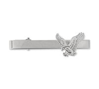 PinMart's Soaring American Eagle Tie Clip Tie Bar - Silver