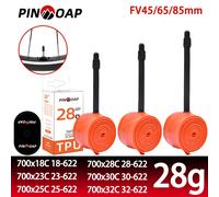 PINMOAP 1/2PCS Bicycle Tpu Inner Tube 28g Ultra Light French Nozzle Road Bike Inner Tube 700x18/23/25/28/30/32C FV45/65/85mm 2PCS