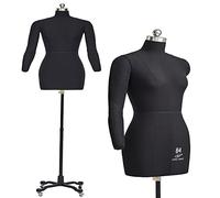 Pinnable Dress Form Plus Size for Sewing Clothes, Female Mannequin Torso with Soft Arms, Tailor Dressmaker Dummy on Wheels, Adult Full Size (Color : Black, Size : M) Interesting