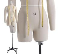 Pinnable Dress Form Torso with Soft Arms for Sewing, Adjustable Tailor Dummy on Wheels for Dressmaking