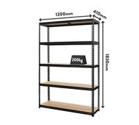 Pinnacle 2 X Garage Utility Shelving Unit, 5-Tier Mdf Storage Shelves With 1000Kg Load Capacity, Adjustable, Extra Wide Large 120Cm