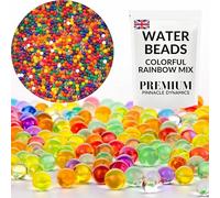 PINNACLE DYNAMICS Colorful Rainbow Mix Water Beads - 20,000 Pcs (100+ Grams) - 16mm - Biodegradable Gel Soil Beads - Decorative Water Balls for Stress Relief - Crystal Gel Balls as Vase Filler