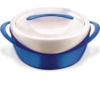Pinnacle Large Insulated Casserole Dish with Lid 2.6 qt. Elegant Hot Pot Food Warmer/Cooler -Thermal Soup/Salad Serving Bowl Stainless Steel Hot Food Container - Best Gift Set for Moms -Holidays Blue