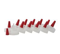 Pinnacle Mercantile Condiment Squeeze Bottle Caps Only 38-400 Long Nozzle/Red Tip Replacements Cover Set of 12