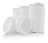 Pinnacle Mercantile Plastic Containers with Screw on Lids 32 oz Quart Hot or Cold Freezable Food Ice Cream Jars White BPA Free Set of 4