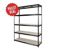 Pinnacle Pallet Deal Garage Utility Shelving Unit, 5-Tier Mdf Storage Shelves With 1000Kg Load Capacity, Adjustable, Extra Wide Large 120Cm