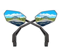 PINNAMAX Bike Mirror Handlebar Mount - E Bike Mirrors 360°Adjustable Anti-shake - Bicycle Rear View Mirror Compatible with Mountain Bikes, E-bikes, Scooter (L+R))