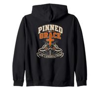 Pinned By Grace Wrestling Philippians 4 13 Faith Zip Hoodie