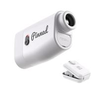 Pinned Golf Prism+ Slope Golf Rangefinder - Golf Distance Rangefinder with Slope - USB Rechargeable, Pinned Locked Vibration Laser Range Finder - Range Finder Accessories - White