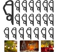 PINNKL Pack of 120 Christmas Light Clips, Mini Gutter Hooks for Fairy Lights, Plastic Gutter Clip for Christmas Decoration, Hanging Outdoor Lights (Black)
