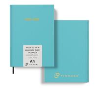 Pinnora A4 Sky Blue Academic Diary 2025-2026 Week to View, Hard Cover, August - July Dated Academic Planner, Ideal Student & Teacher Planner 2025-26, University, Revision, Study, To-Do Lists