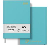 Pinnora Diary 2026 A5 Day Per Page, Sky Blue Year Planner Organiser 2026 Day Per Page, 2026 Planner, Home, School & Office, Hard Back 2026 Diaries, A5 & A4 2026 Diary in Day Per Page & Week To View