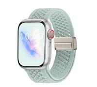 PinnWaa Braided Straps Compatible with Apple Watch Series 9/8/7 41mm, 6/5/4/SE/SE 2 40mm, 3/2/1 38mm, Sport Nylon Magnetic Buckle Replacement Watch Bands for iWatch Series 10 42mm - Light Green