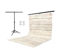 Pino Studio Photography Background Sheet - Vintage White Wood(with Stand)