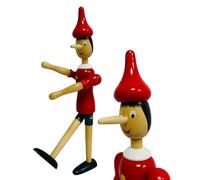 Pinocchiio Solid Wood 30 cm Articulated Wooden Puppet with Joints Fairy Tales Puppet in Painted Wood, Height 30 cm with Legs Arms and Head Jointed Furniture