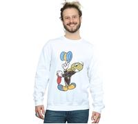 (XXL, White) Disney Mens Pinocchio Jiminy Cricket Sweatshirt