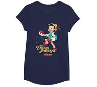 Pinocchio No Strings T-Shirt, Girls, Navy Blue, X-Small