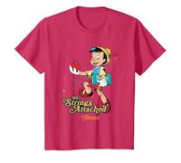 Pinocchio No Strings T-Shirt, Youth, Red Heather, Medium
