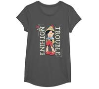 Pinocchio Nothing But Trouble T-Shirt, Girls, Asphalt Grey, Large