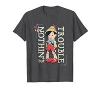 Pinocchio Nothing But Trouble T-Shirt, Men, Dark Heather Grey, Medium