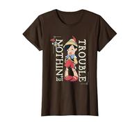 Pinocchio Nothing But Trouble T-Shirt, Women, Brown, XX-Large