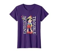 Pinocchio Nothing But Trouble T-Shirt, Women, Purple, Small