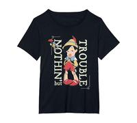 Pinocchio Nothing But Trouble T-Shirt, Women's Plus, Black, 3X