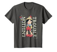 Pinocchio Nothing But Trouble T-Shirt, Youth, Asphalt Grey, 2T