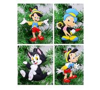 Pinocchio Ornament Set with Pinocchio, Jiminy Cricket and Figaro - Unique Shatterproof Design